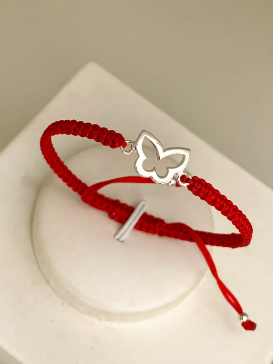 Pulsera Hilo Rojo Mariposa