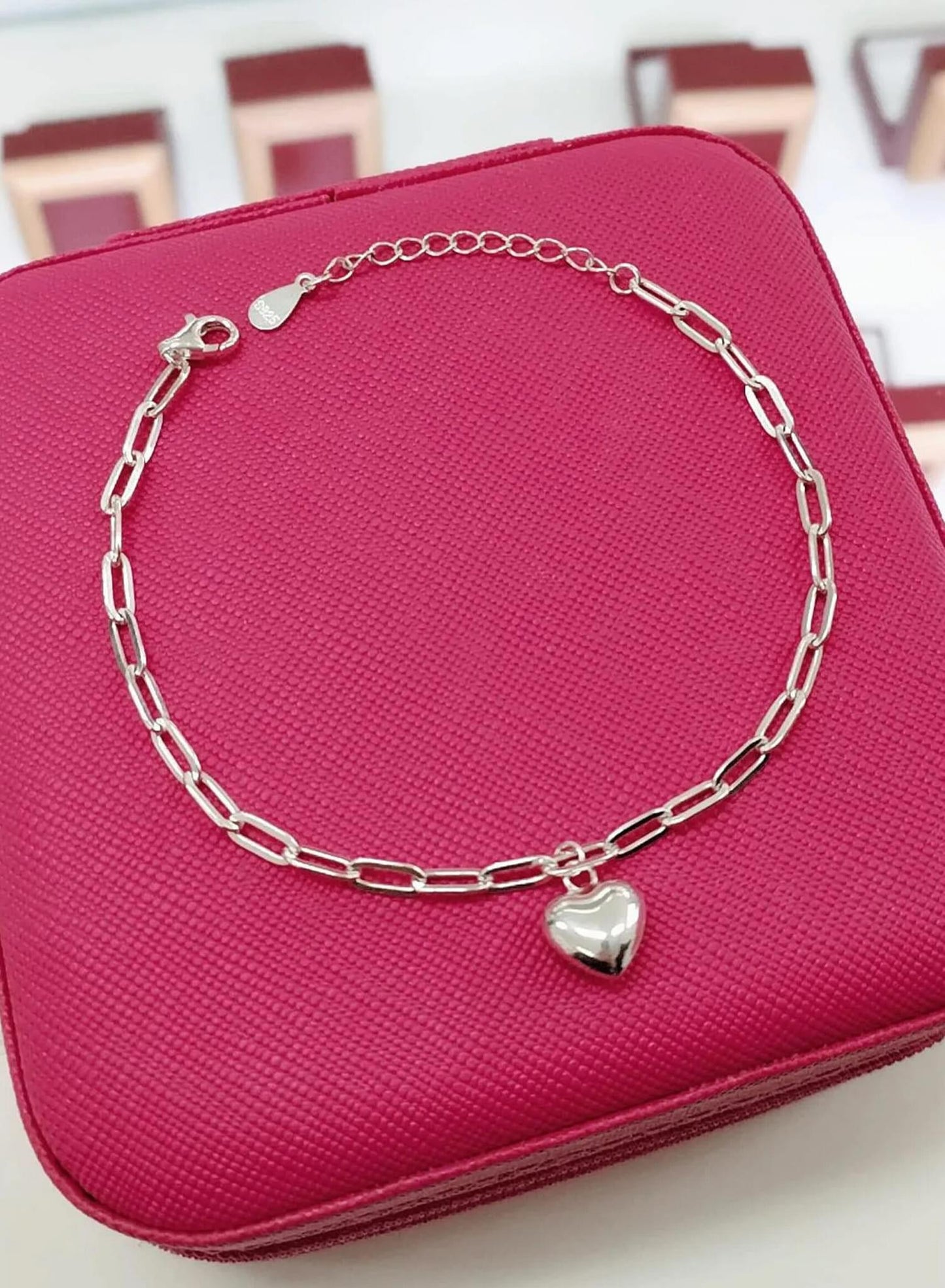 Pulsera Eslabón Con Corazón