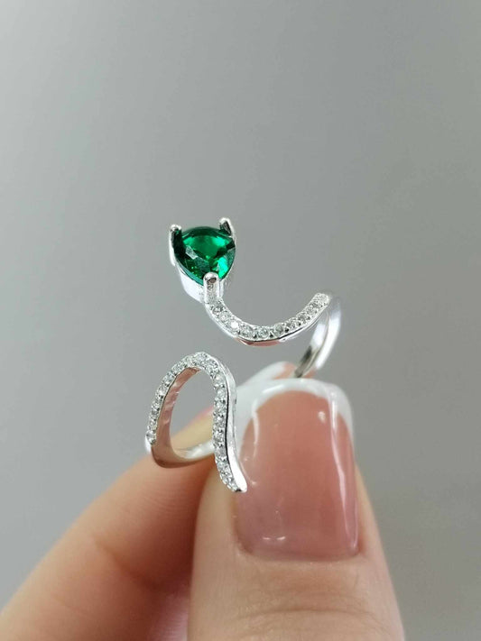 Anillo Circón Verde Snake